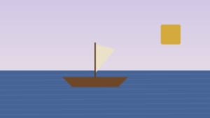 海を渡る古代の帆船と金印