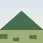 三輪山と小さな古墳群